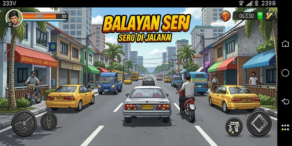 Tangkapan layar gameplay 333V menampilkan balapan yang intens dan mendebarkan.