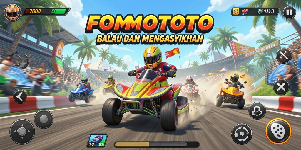 Tampilan gameplay seru dari balapan FOMOTOTO.