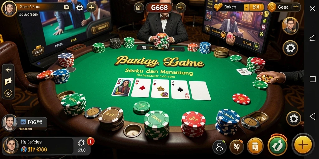 Screenshot G668 menampilkan suasana intens permainan Poker.