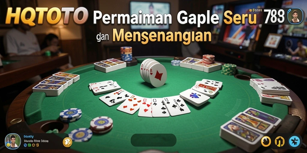 Tampilan gameplay Gaple seru di HQTOTO dengan pengguna aktif.