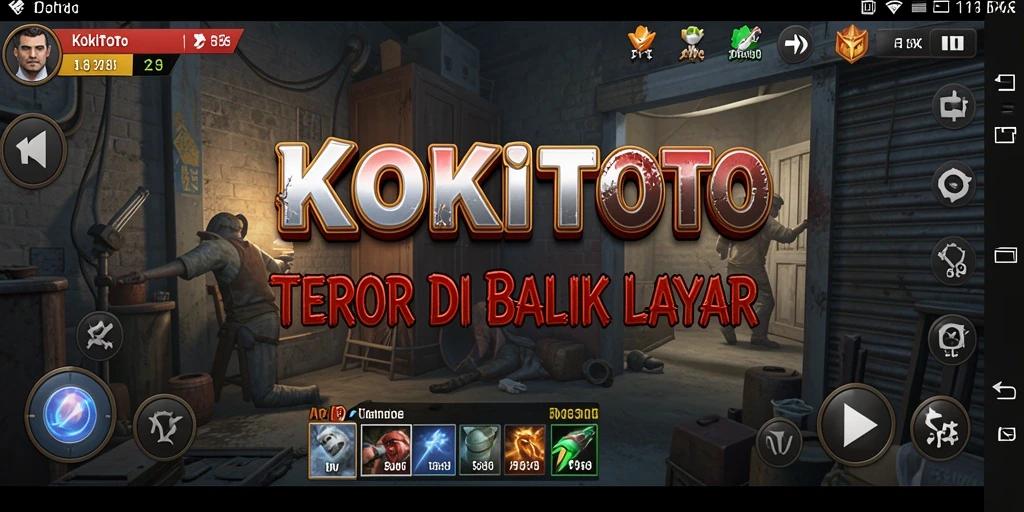 Gameplay menakutkan dalam KOKITOTO dengan suasana yang mencekam.