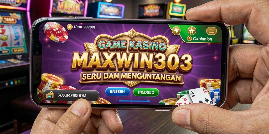 Screenshot gameplay MAXWIN303 menampilkan suasana kasino yang mendebarkan.