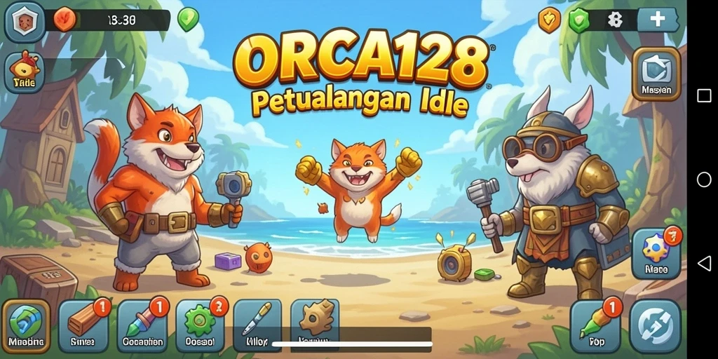 Tampilan gameplay ORCA128 yang menakjubkan dan menyenangkan.