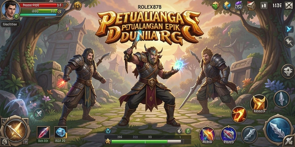 Tampilan gameplay dari ROLEX878 menunjukkan pertarungan epik dalam dunia RPG.