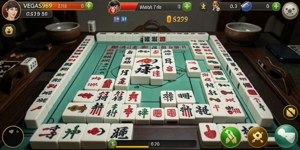 Tangkapan layar gameplay seru di VEGAS969 dengan tantangan Mahjong.